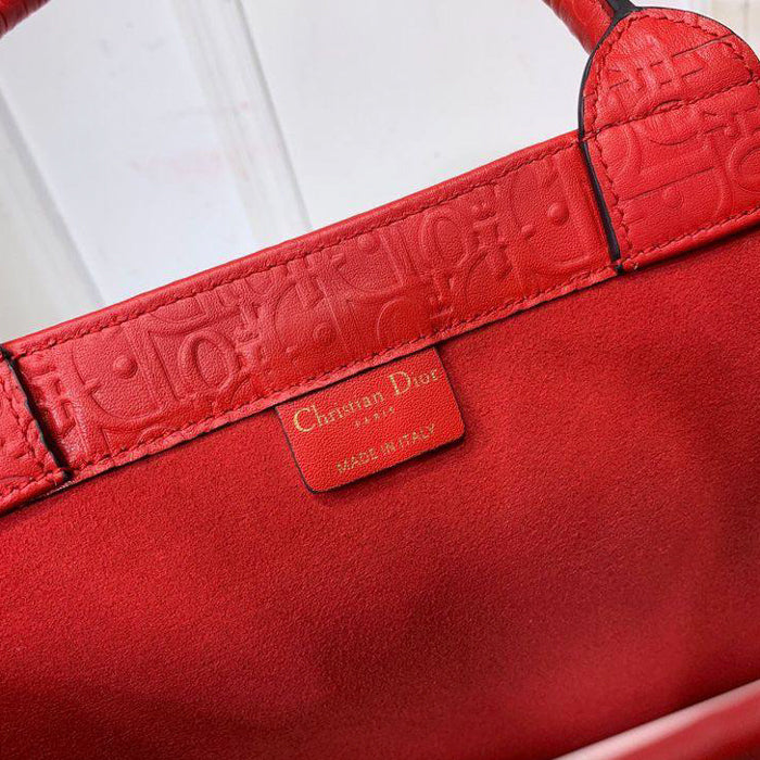 Dior Red Leather Book Tote